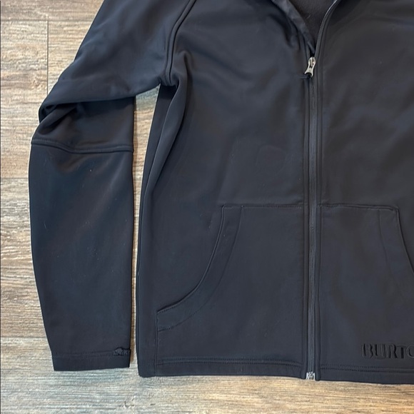 Burton Men's Size S Hoodie Jacket Full Zip Black on Black Logo Hidden Pocket - Picture 8 of 15